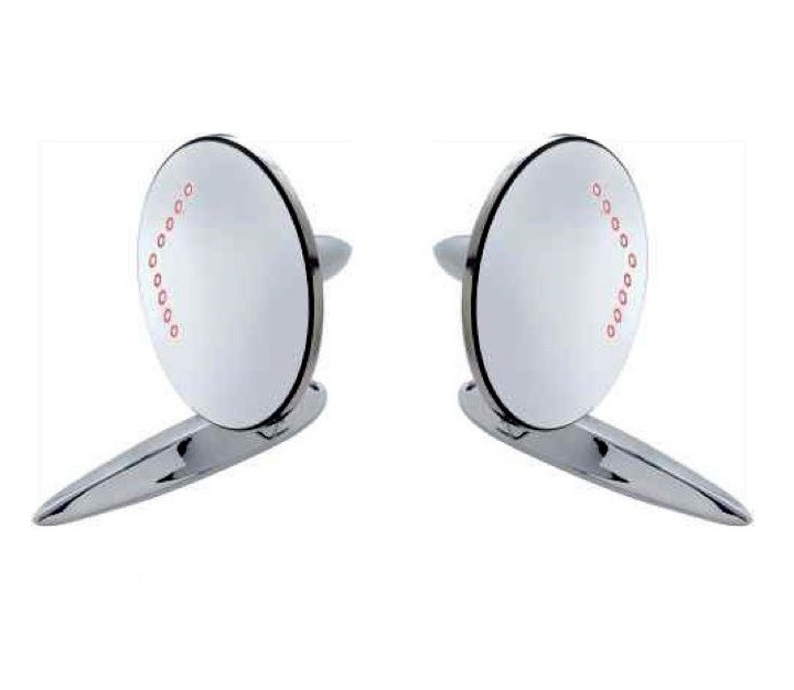 UPAUTO Pair Of LED Turn Signal Side View Mirrors – Fits 55-57 Chevy (Chrome Housing, Vintage Style)